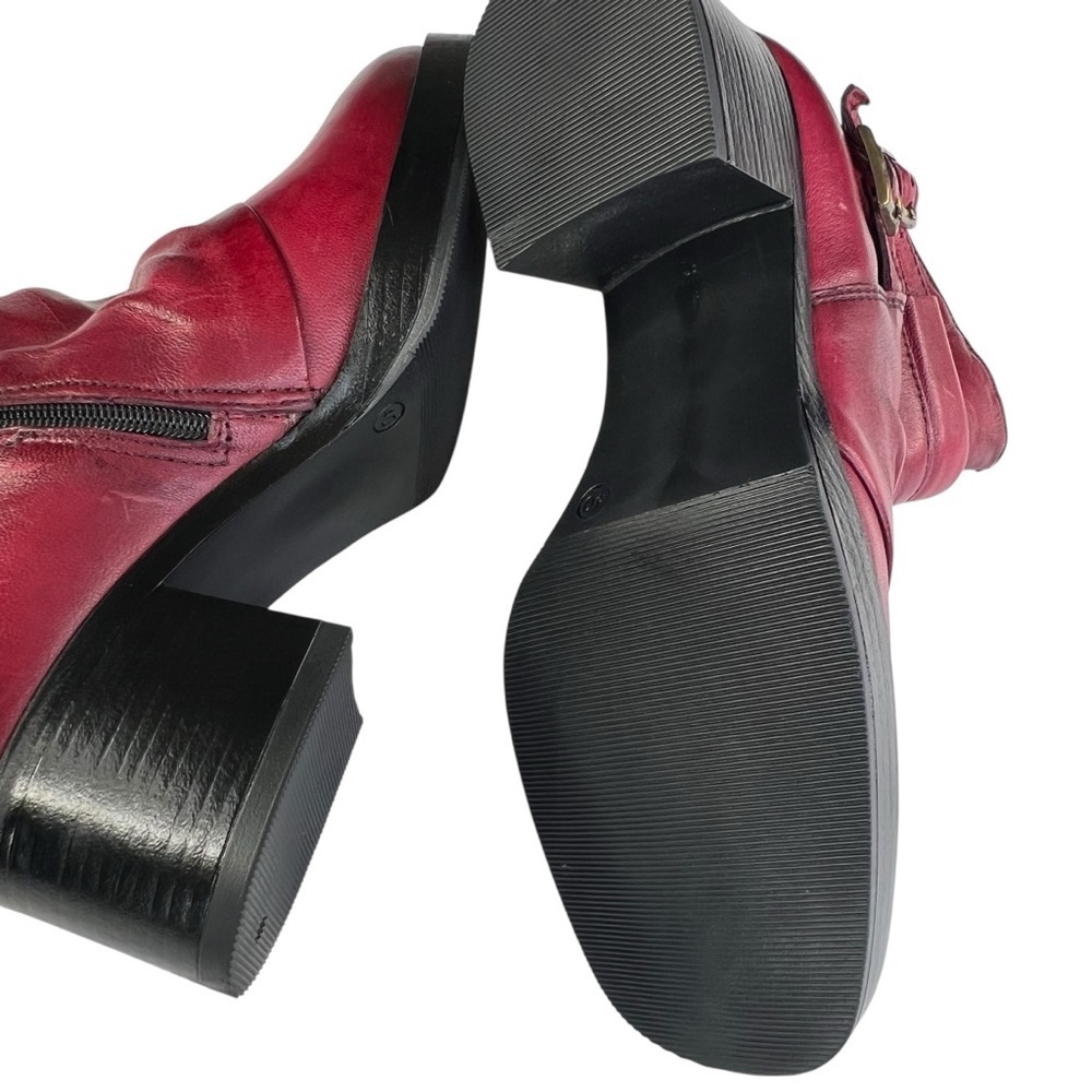 Miz Mooz Leather Buckled Ankle Boots- Macee Crimson Red EU 40 (US 9-9.5) NWOT - Picture 7 of 16